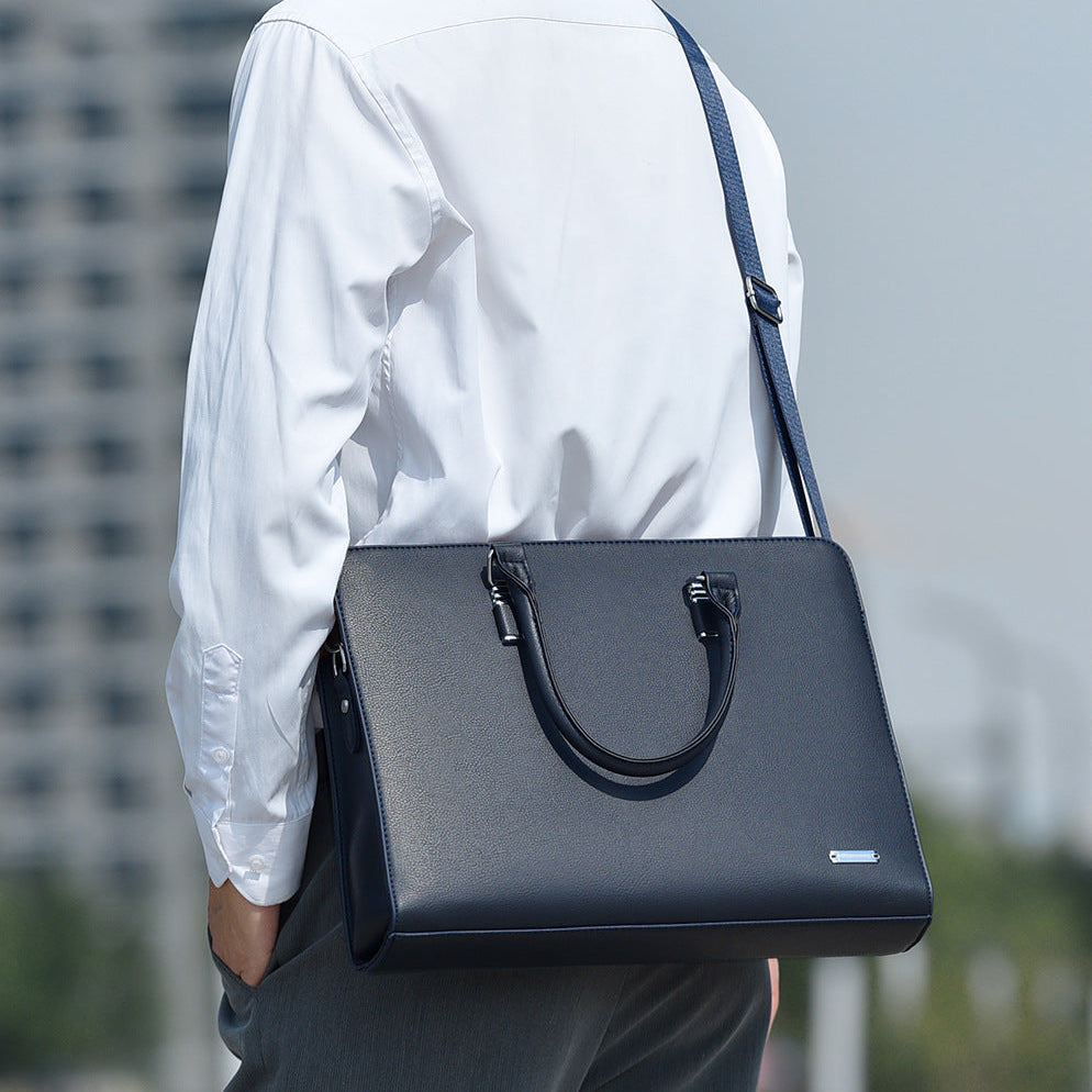 Novara Professional Business Briefcase for Men - Slim Vegan Leather Laptop Bag