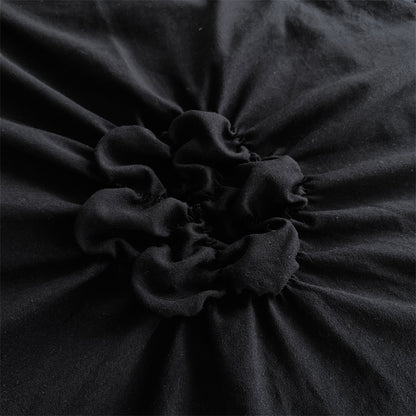 Royora Ruffle Flower Pintuck Duvet Cover Set-Elegant Quilted Bedding