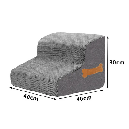 Royora 3 Step Dog Stairs for Beds and Sofas - Gray Pet Ladder for Small Dogs & Pets