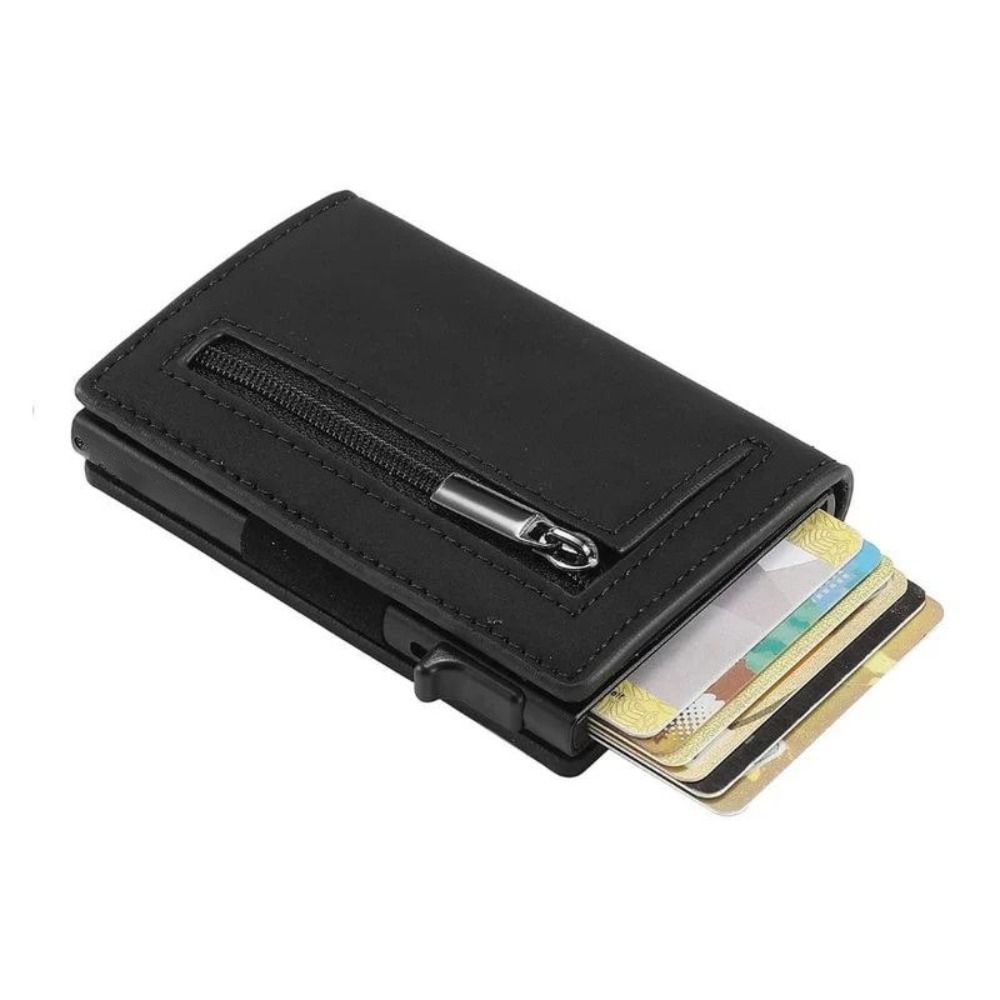 Royeva Genuine Leather RFID Blocking Compact Wallet with Aluminum Card Holder