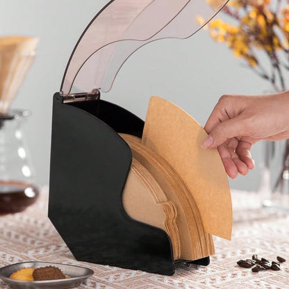 Royeva Coffee Filter Holder With Acrylic Cover-Pour Over Paper Storage Dispenser