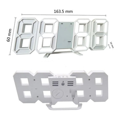 Royelle 3D LED Digital Wall Clock-Large Modern Display With Adjustable Brightness