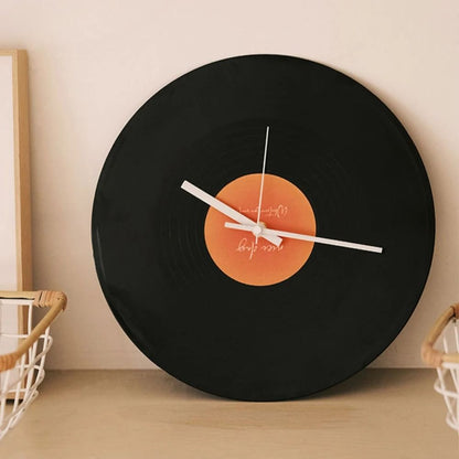 Novara Vintage Vinyl Record Clock with Stand - Aesthetic Desk & Wall Art for Music Lovers