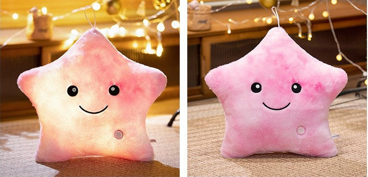 Royelle LED Star Pillow Plush Light-Up Cushion for Kids Nightlight Decor 24cm