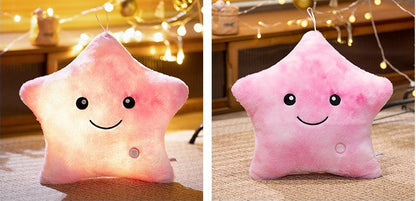 Royelle LED Star Pillow Plush Light-Up Cushion for Kids Nightlight Decor 24cm