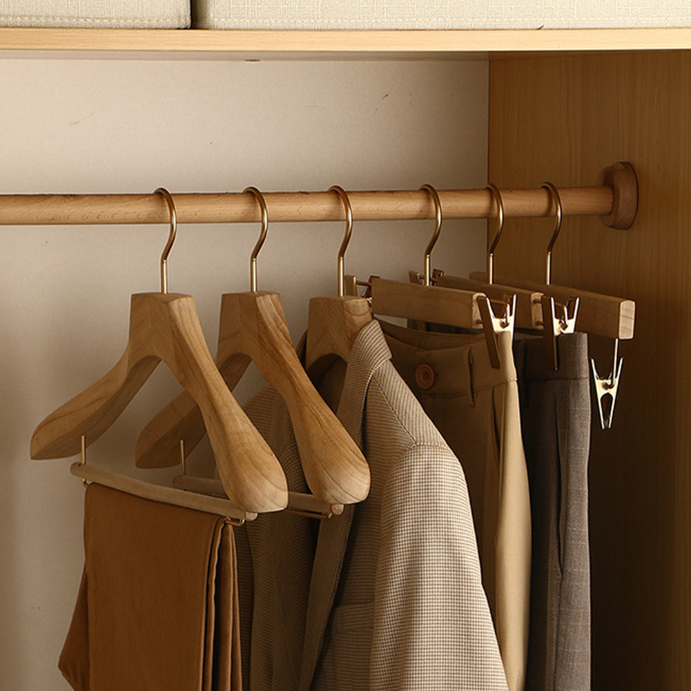 Royora Cedar Wood Hangers with Adjustable Clips for Skirts & Trousers