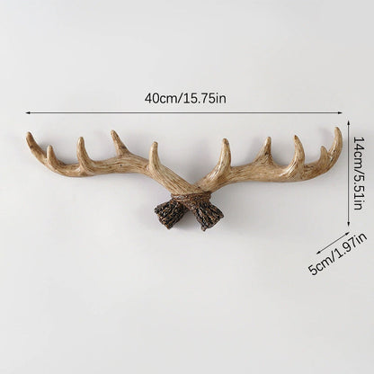 Novara Rustic Antler Wall Hook Rack for Entryway & Mudroom | Multi-Hook Organizer