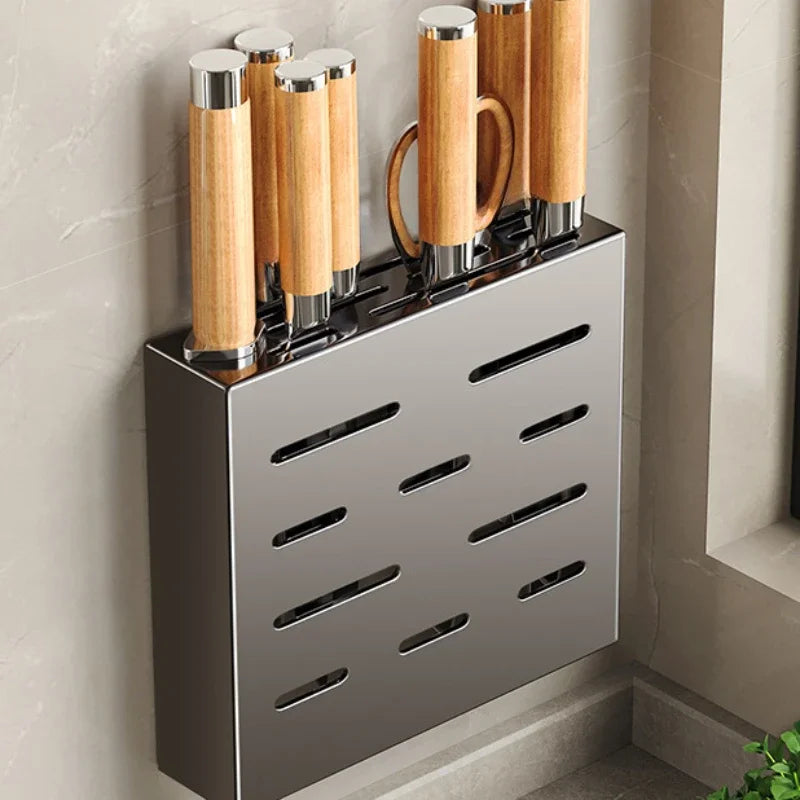 Royeva Magnetic Knife Holder for Kitchen Wall- Adhesive No-Drill  Knife Storage Rack