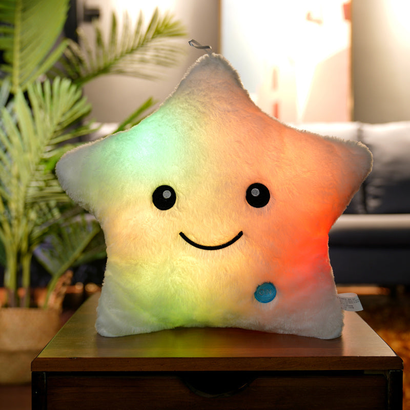 Royelle LED Star Pillow Plush Light-Up Cushion for Kids Nightlight Decor 24cm