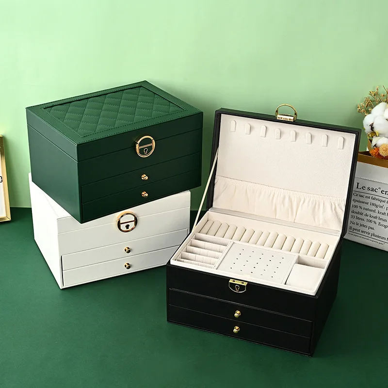 Luxoria Multilayer Leather Jewelry Box for Women - Elegant Jewelry Organizer