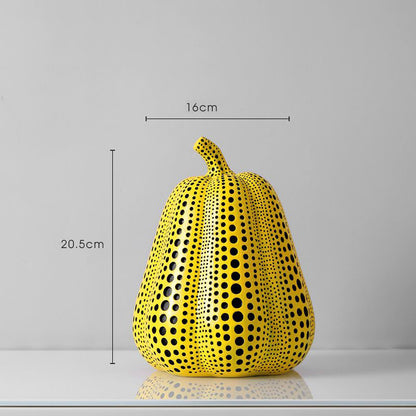 Royora Modern Yellow Polka Dot Pumpkin Sculpture - Abstract Art Home Decor