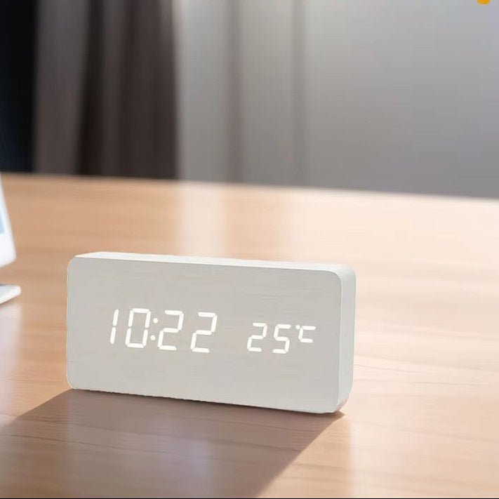 Sovere Smart Voice-Controlled Digital Alarm Clock with LED Display and Adjustable Brightness