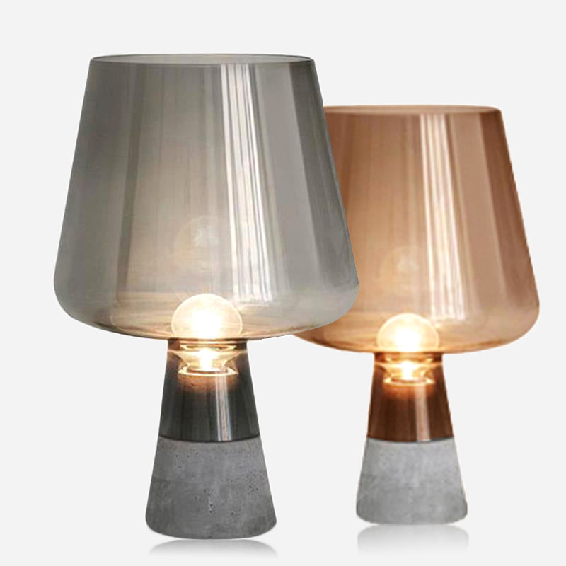 Novara Industrial Concrete Table Lamp With Glass Shade