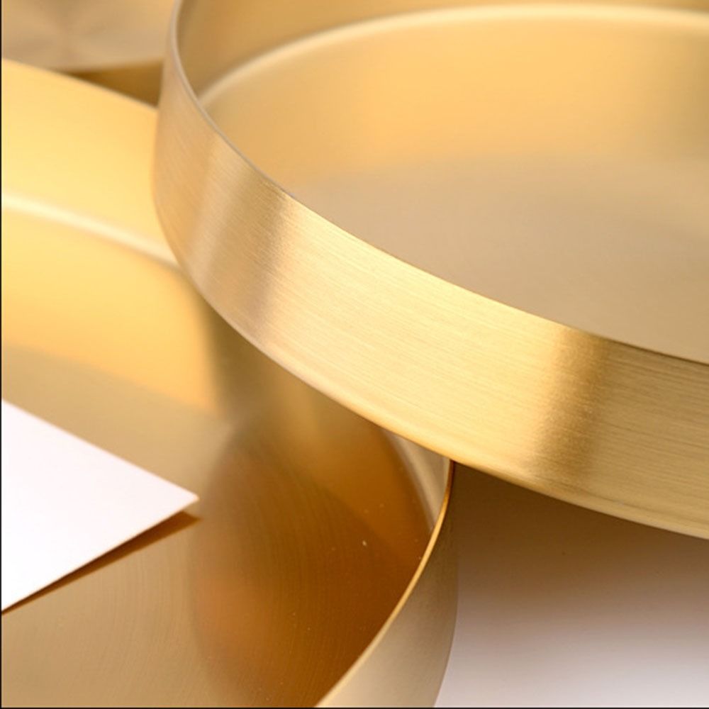 Royora Round Gold Decorative Tray-Stainless Steel Kitchen & Makeup Organizer