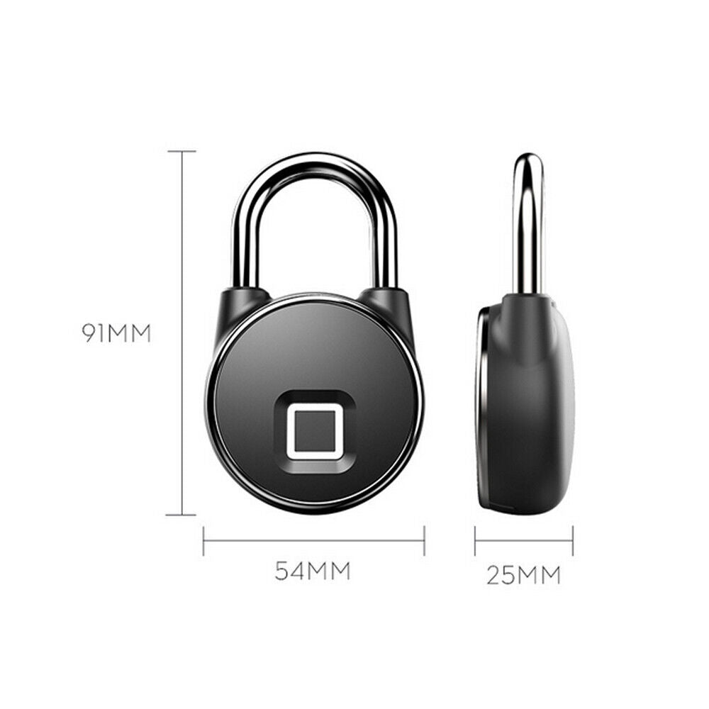 Eloria Biometric Fingerprint Padlock - USB Rechargeable Bluetooth Smart Lock