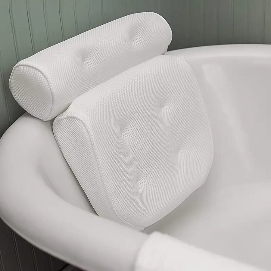 Royeva Spa Bath Pillow Ergonomic Headrest Double-Padded Non-Slip Neck & Back Support