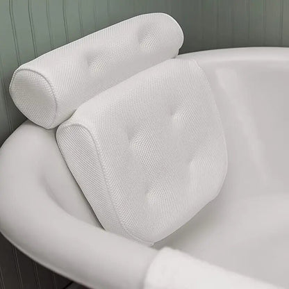 Royeva Spa Bath Pillow Ergonomic Headrest Double-Padded Non-Slip Neck & Back Support