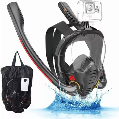 Royeva Full Face Snorkeling Mask-Double Tube Panoramic Anti Fog Diving Gear