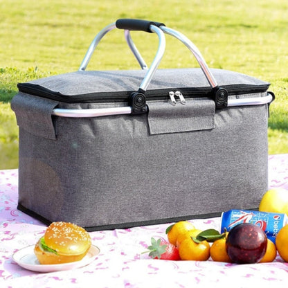 Royelle Foldable Insulated Picnic Basket-18L Portable Cooler Bag Black