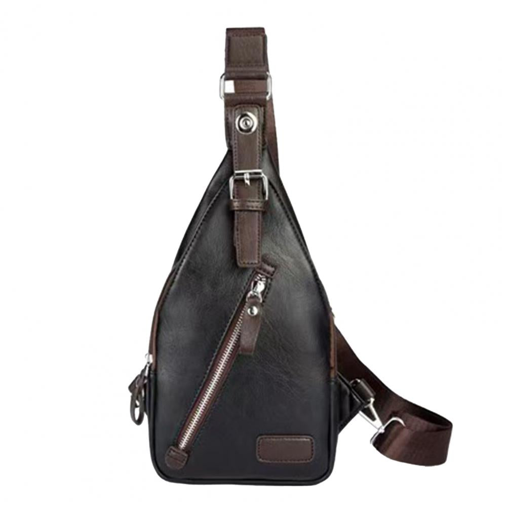 Royeva Men Anti Theft Leather Crossbody Bag-Casual Sling Backpack