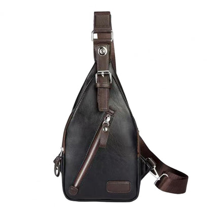 Royeva Men Anti Theft Leather Crossbody Bag-Casual Sling Backpack