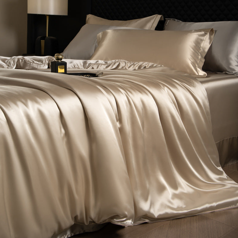 Novara 4-Piece Cooling Silk Bedding Set for Comfortable Bedroom Decor