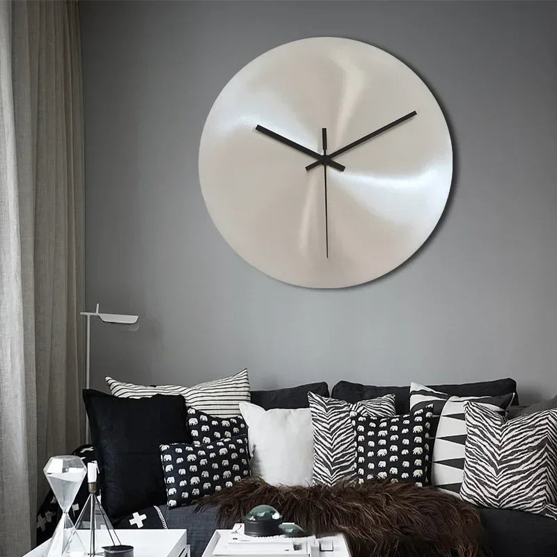 Royeva Modern Stainless Steel Silent Wall Clock - Minimalist No-Digit Design