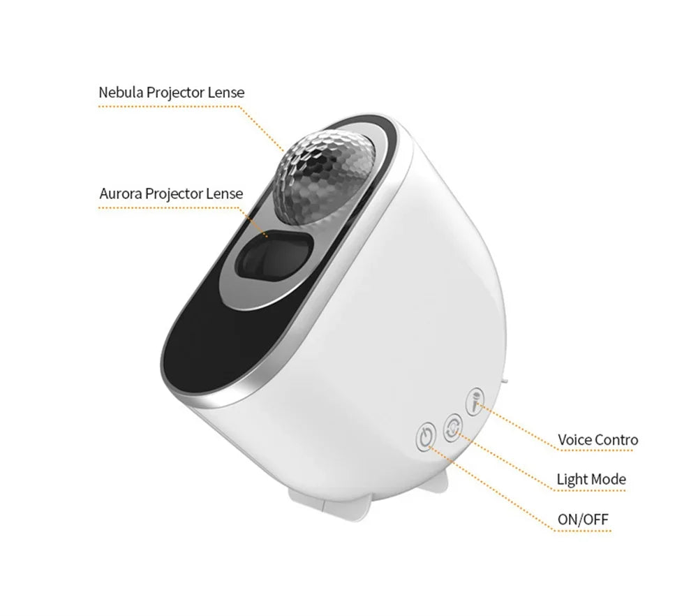 Royelle Aurora Galaxy Projector LED Night Light-Remote Control Room Lamp