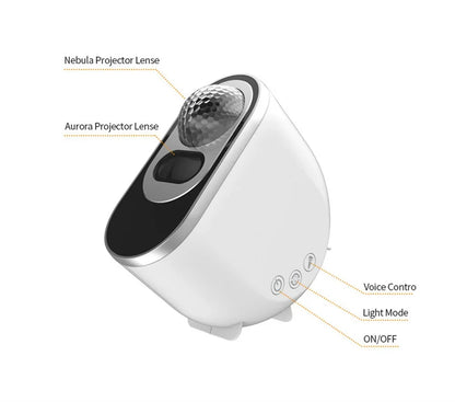 Royelle Aurora Galaxy Projector LED Night Light-Remote Control Room Lamp