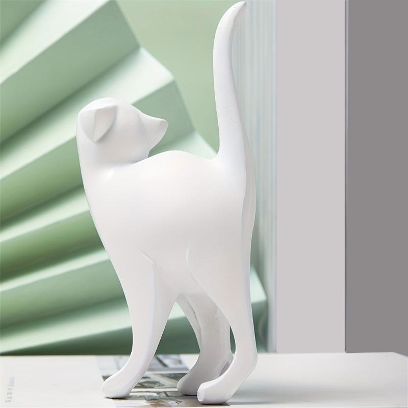 Royora Minimalist Geometric Black Cat Figurine-Modern Home Decor Sculpture