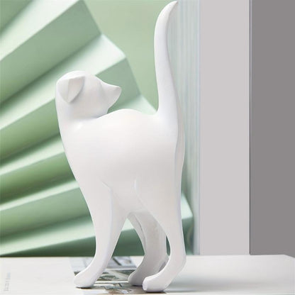 Royora Minimalist Geometric Black Cat Figurine-Modern Home Decor Sculpture