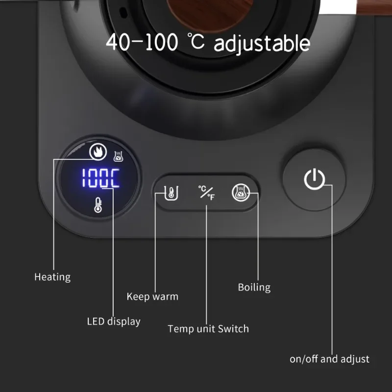 Novara Gooseneck Electric Pour-Over Kettle - 900ml Precision Temperature Control