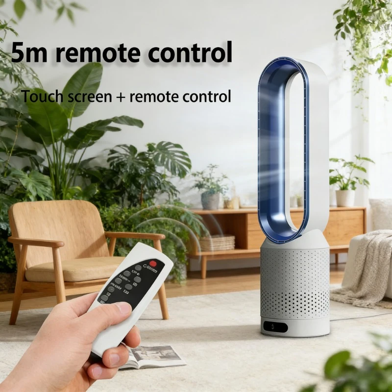 Royeva Bladeless Tower Fan And Air Purifier With UV Ionisation White