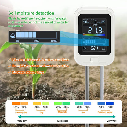Royeva 6 In 1 Digital Soil Meter-Plant Ph Moisture Sunlight And Temperature Tester