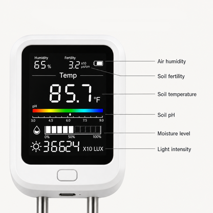 Royeva 6 In 1 Digital Soil Meter-Plant Ph Moisture Sunlight And Temperature Tester
