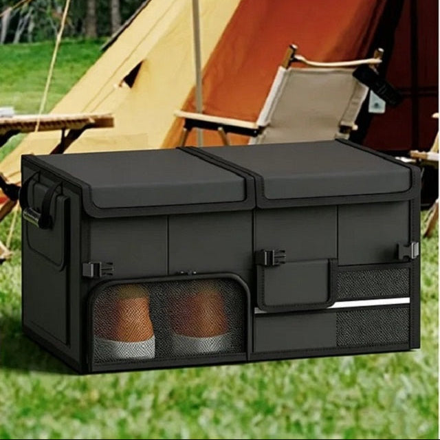 Royeva 60L Foldable Car Trunk Organizer-Waterproof Large Capacity Storage Bag Black
