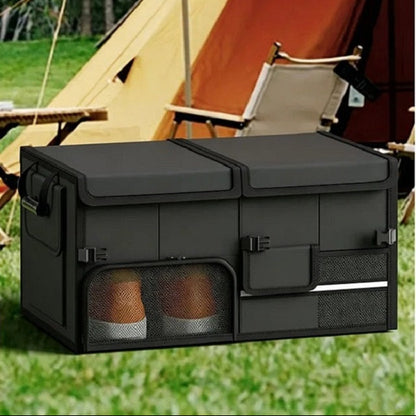 Royeva 60L Foldable Car Trunk Organizer-Waterproof Large Capacity Storage Bag Black