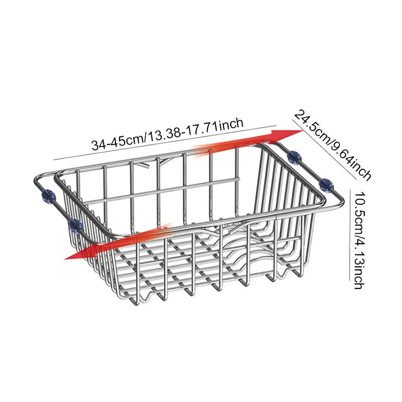 Eloria Expandable Stainless Steel Over-Sink Dish Drying Rack for Kitchen