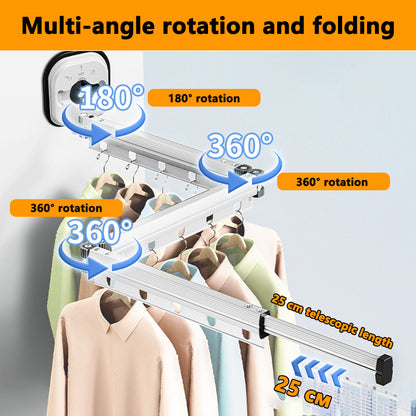 Royelle Wall Mounted Retractable Clothes Drying Rack-Space Saving Foldable