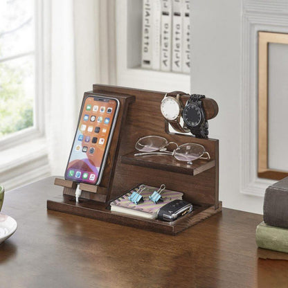 Royelle Wooden Desk Organizer And Phone Stand Docking Station
