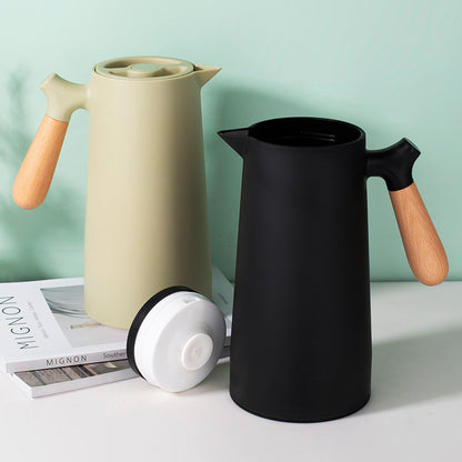Royelle 1L Insulated Thermal Coffee Carafe With Wood Handle