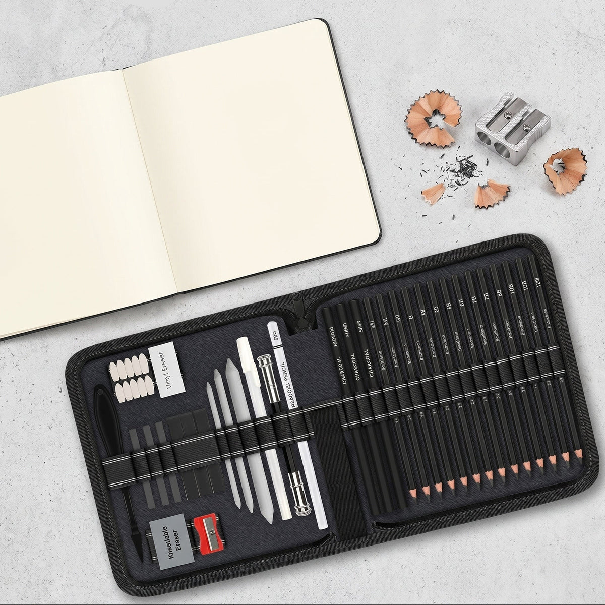 Royora Professional Drawing Kit-Graphite And Charcoal Sketch Set Art Supplies