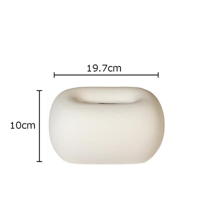 Novara Modern Ceramic Facial Tissue Box Cover-Round Design Home Decor