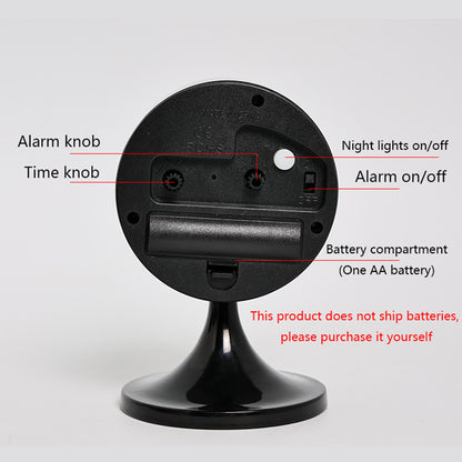 Royeva Silent Metal Alarm Clock with Nightlight for Bedroom