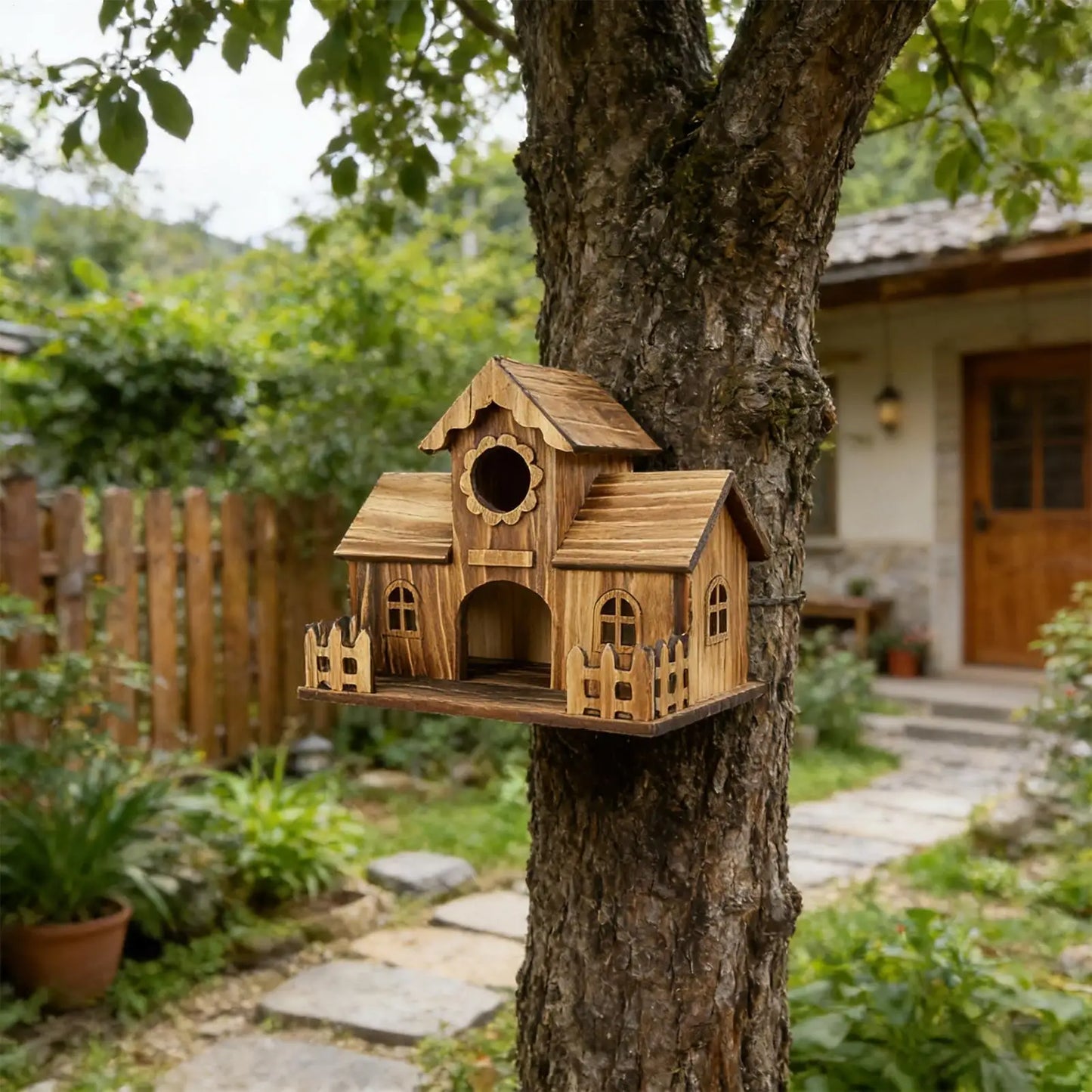 Novara Wooden Birdhouse for Small Garden Birds - Durable & Easy Clean Nesting Box