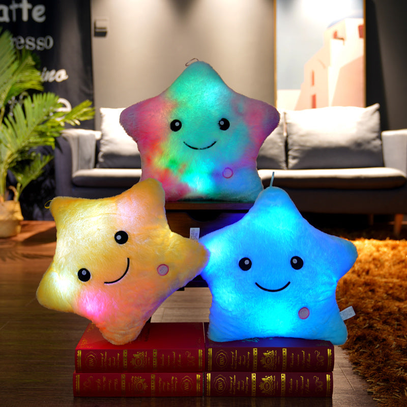 Royelle LED Star Pillow Plush Light-Up Cushion for Kids Nightlight Decor 24cm