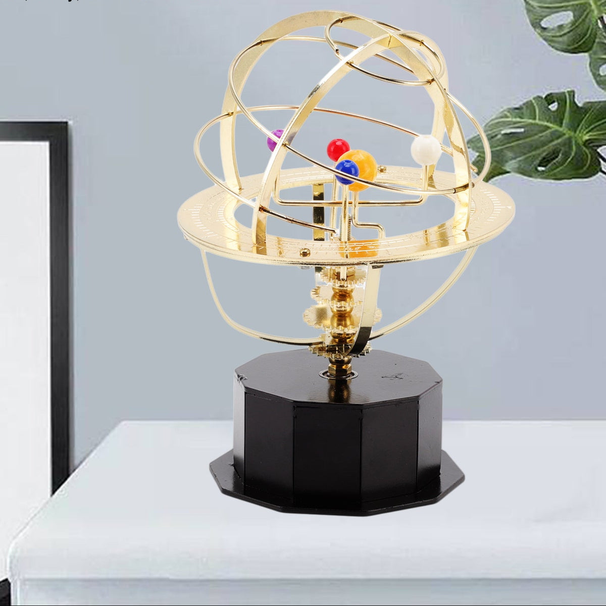 Royeva Brass Solar System Model-Rotating Desktop Display Orrery
