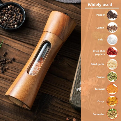 Royeva Wooden Salt And Pepper Grinder Mill With Adjustable Coarseness