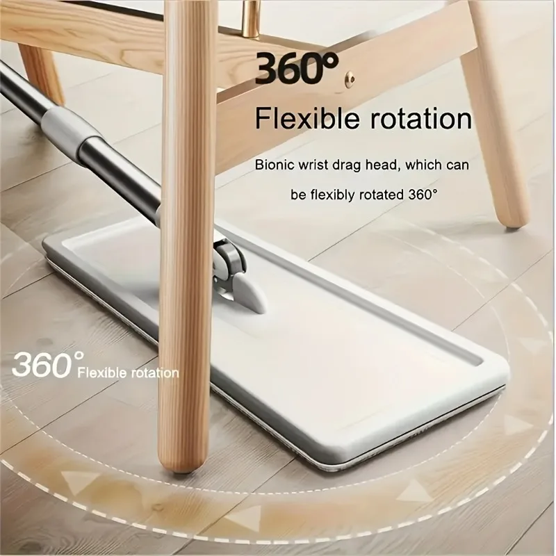 Novara Hands-Free Self-Wringing Flat Mop & Bucket System for Effortless Floor Cleaning