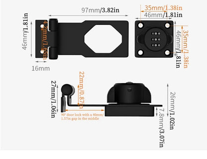 Royora Keyless Combination Cabinet Lock And 4 Digit Code Cupboard Door Latch